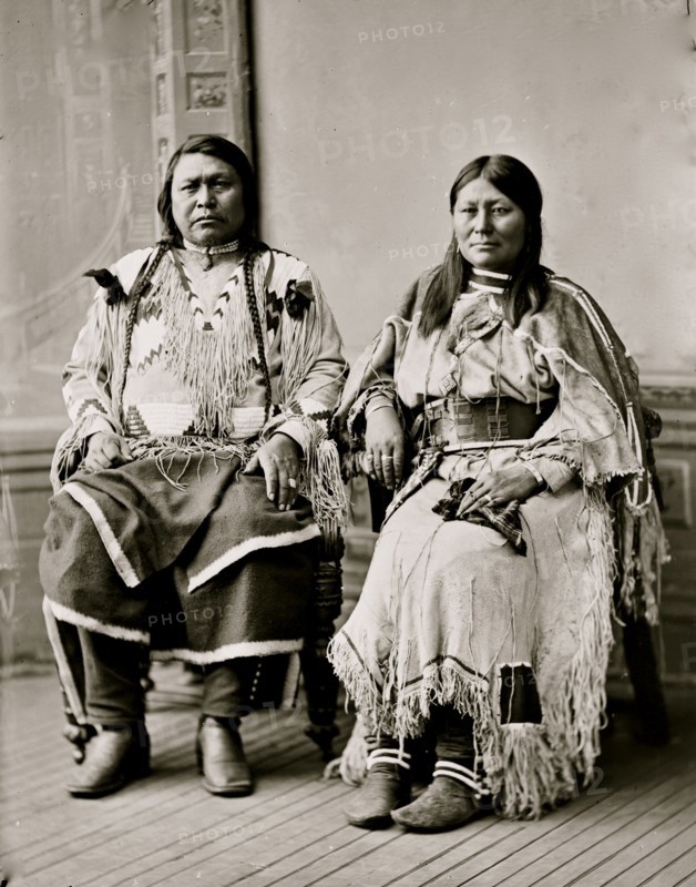 Indian Group. Chief Ouray & Chipeta (Ute Tribe) 1880