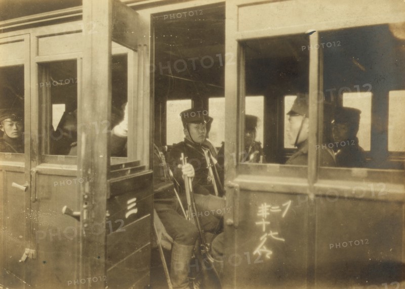Japanese Soldiers on their way to fight the Russians 1904
