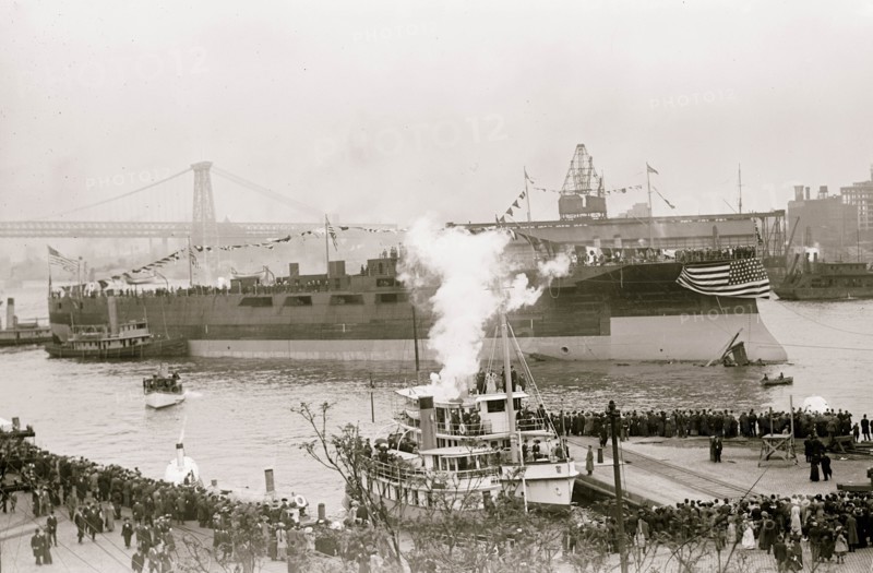 Launch of the Florida, U.S.N. battleship