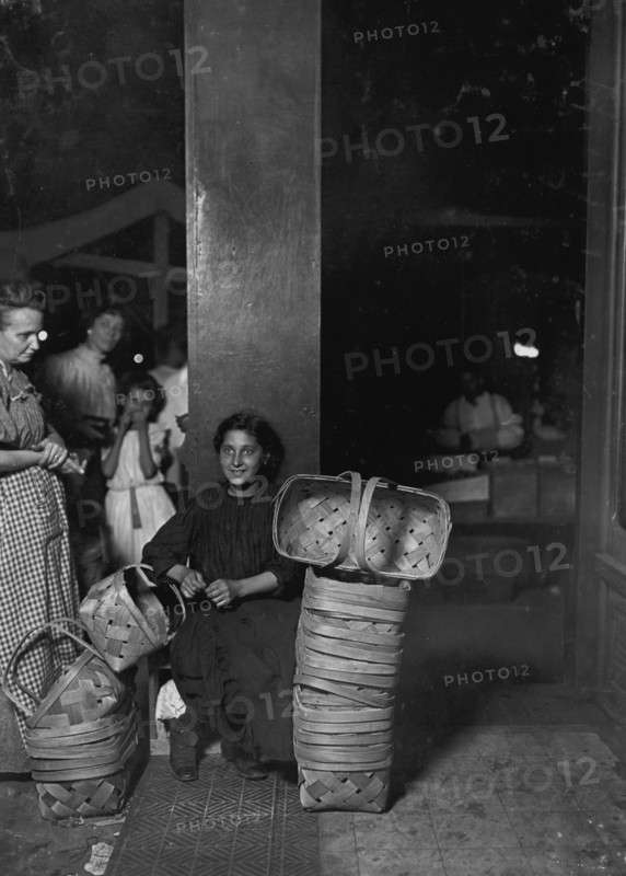 Lena Lochiavo, 11 years old, Basket Seller, Sixth St. Market,  1908
