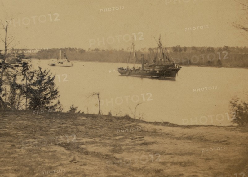 Looking down James River from Dutch Gap, February 1865 1865