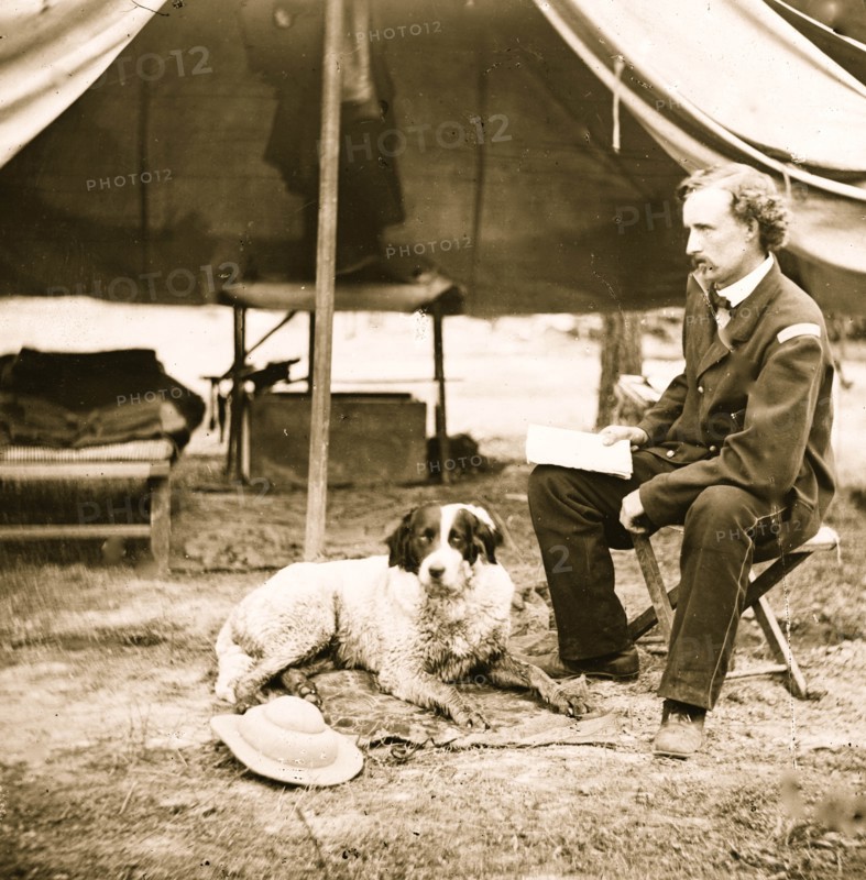 Lt. George A. Custer with dog 1863