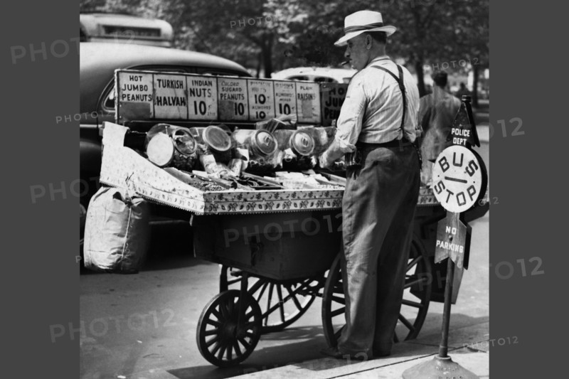 Vendor Pushcart sales of Nuts 1947