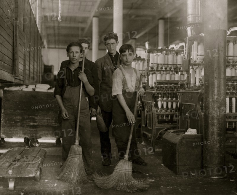 Portuguese immigrant child Manuel Soarels, Sweeper in spinning room, been there one month. 1912