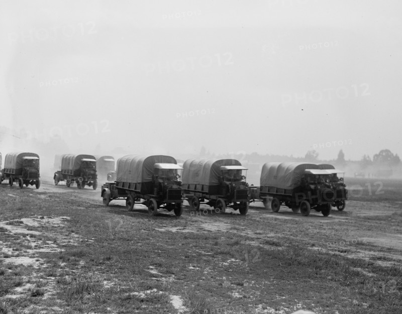 Marine Trucks in Convoy in Review 1913