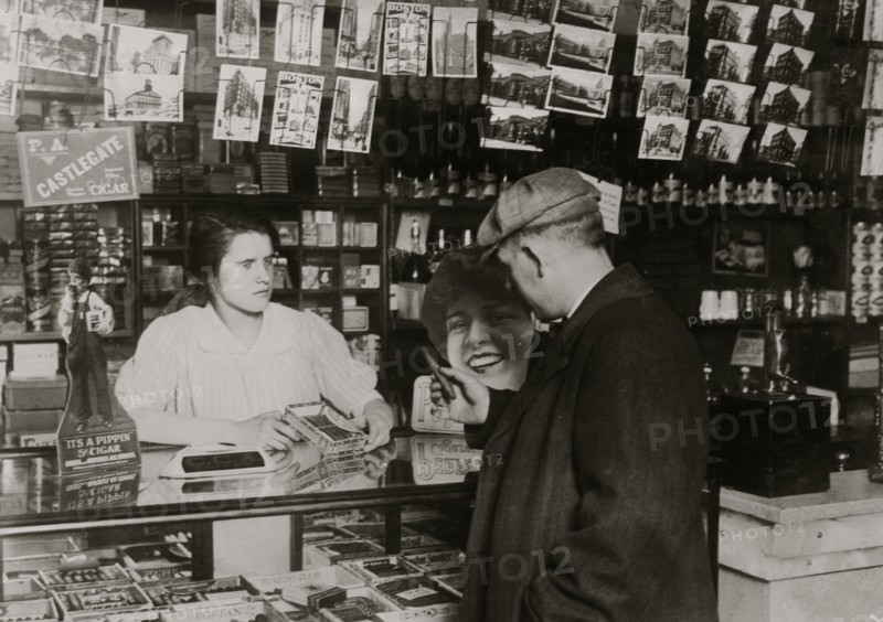 14 years old sells cigars in store of Mrs. Brisling in Boston. 1917
