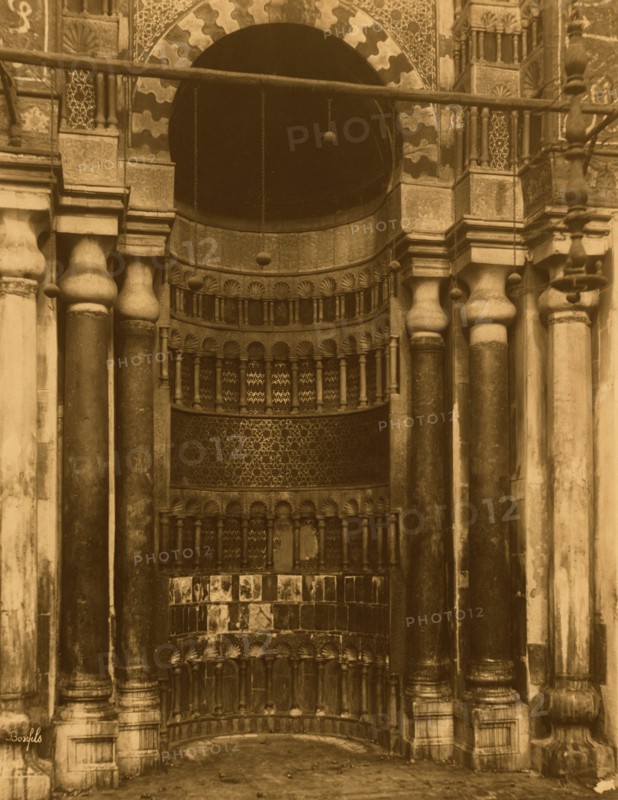 Mihrab in the Mosque of Sultan Qalawun, Cairo, Egypt. 1880