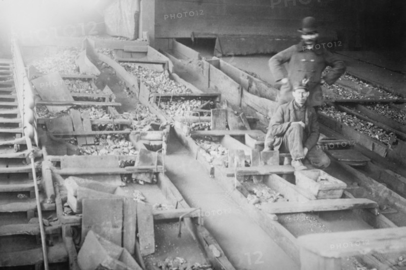 Miners Amongst Coal Boxes in Wilkes-Barre Mines 1912