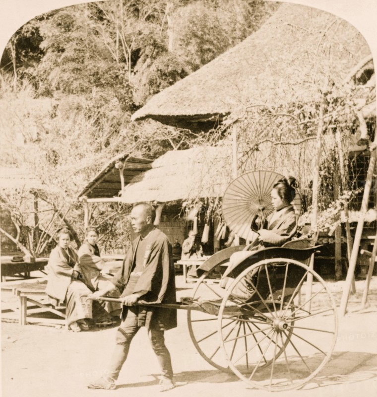 Morning ride in a jinrikisha, Sugita, Japan 1896