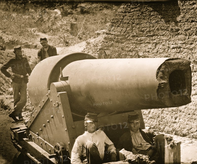 Morris Island, South Carolina. 300-pounder Parrot Rifle after bursting of muzzle 1863