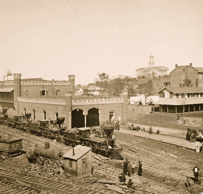 Nashville, Tennessee. Railroad depot 1864