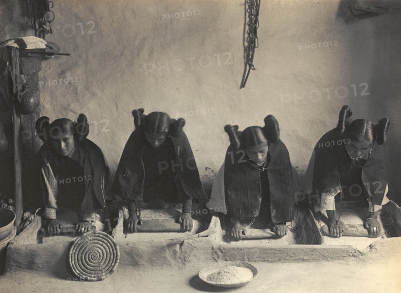 Hopi Women Knead Dough