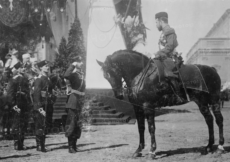 Nicholas I on Horseback is saluted by his Military 1905