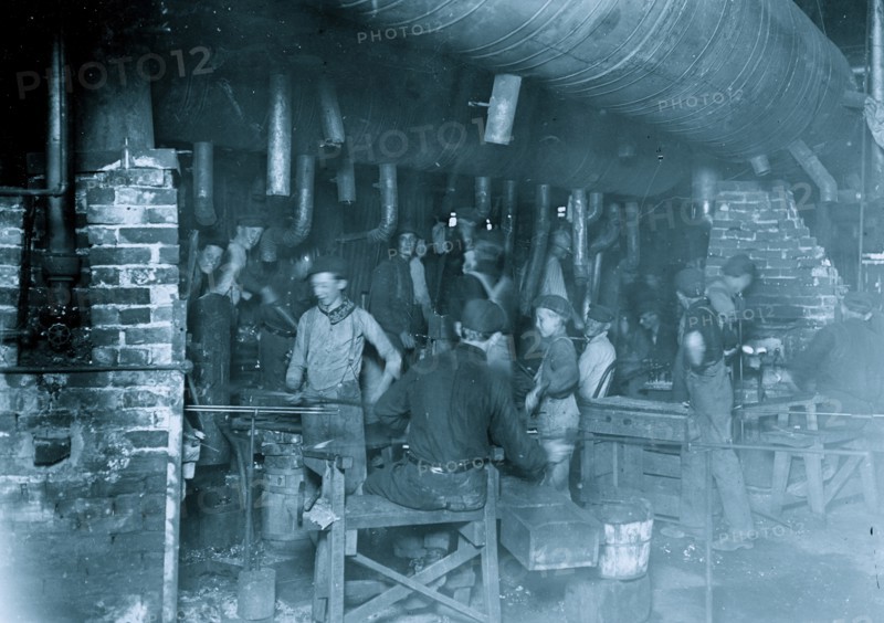 Night Scene, in an Indianapolis Glass Works. 1908