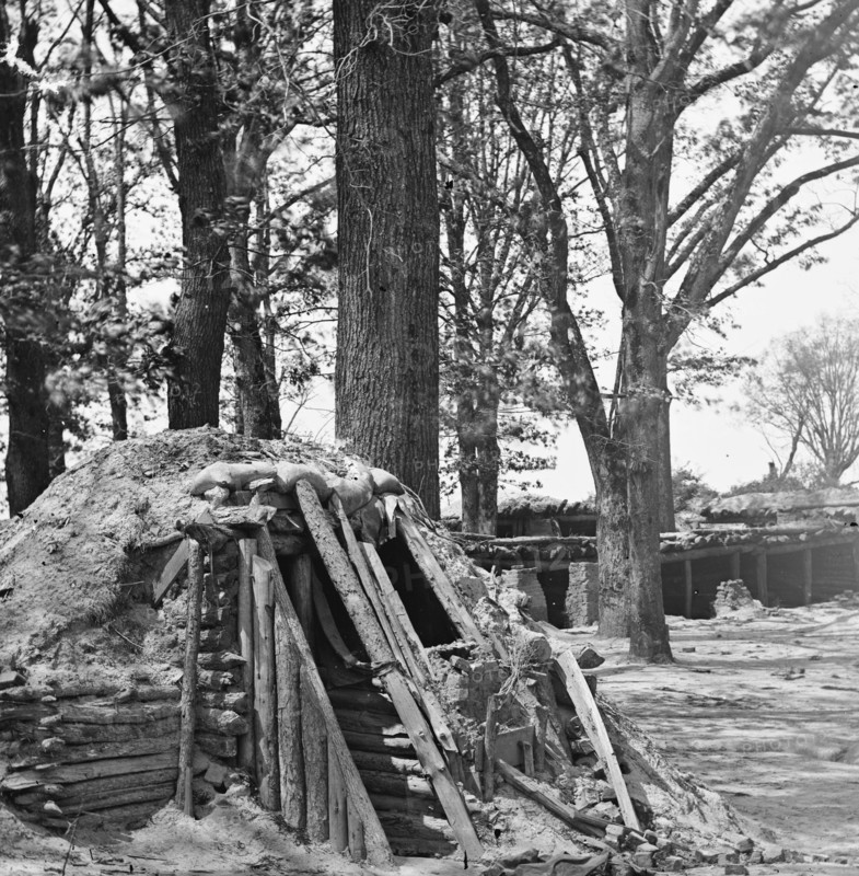 Petersburg, Va. Interior of Fort Steadman; bomb-proof in foreground 1865