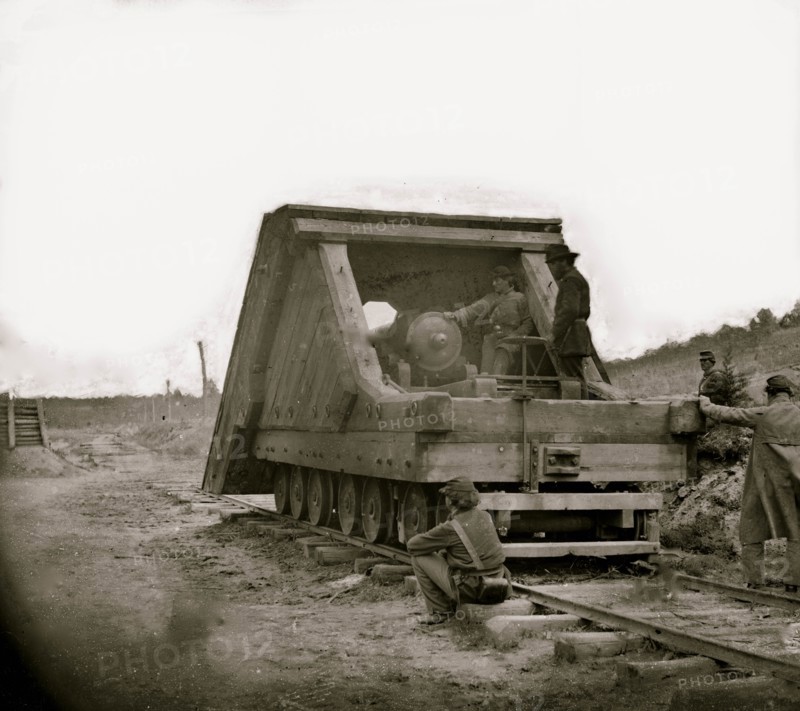 Petersburg, Va. Railroad gun and crew 1864