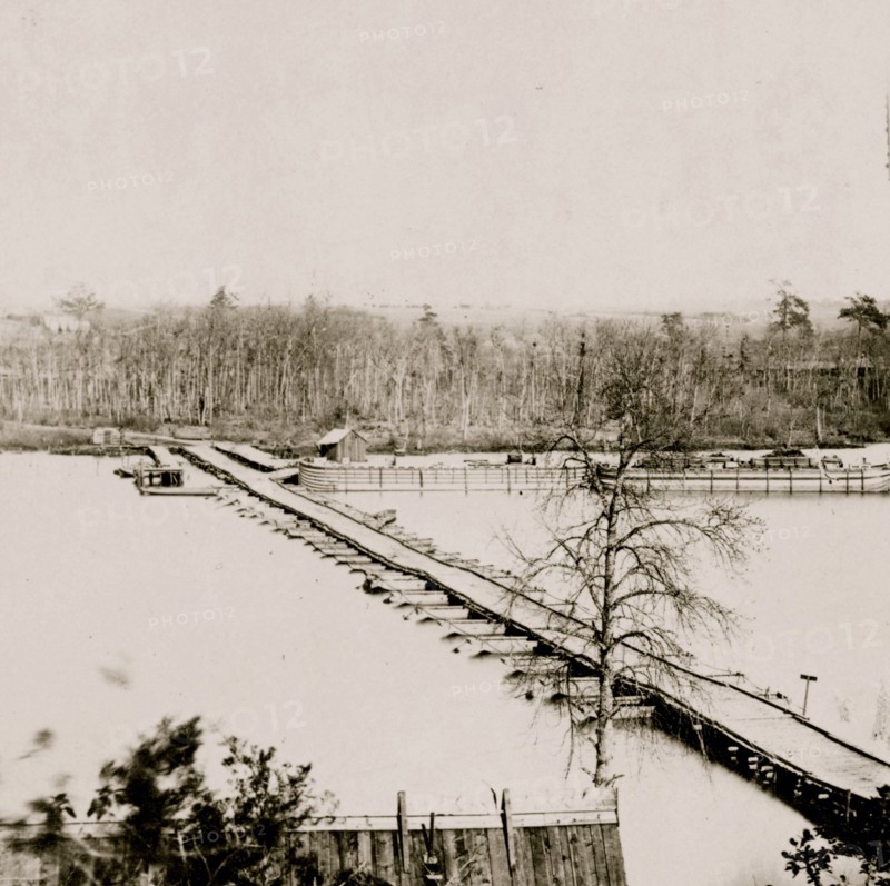 Pontoon across the Appomattox River, Va., Broadway Landing 1863