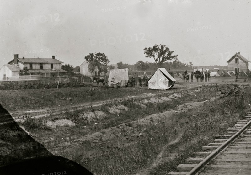 Rappahannock Station, Va. Federal encampment near railroad 1862