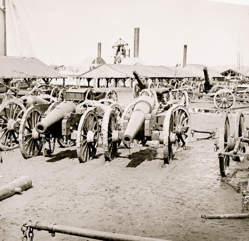 Richmond, Va. Captured siege guns at Rocketts; 1865