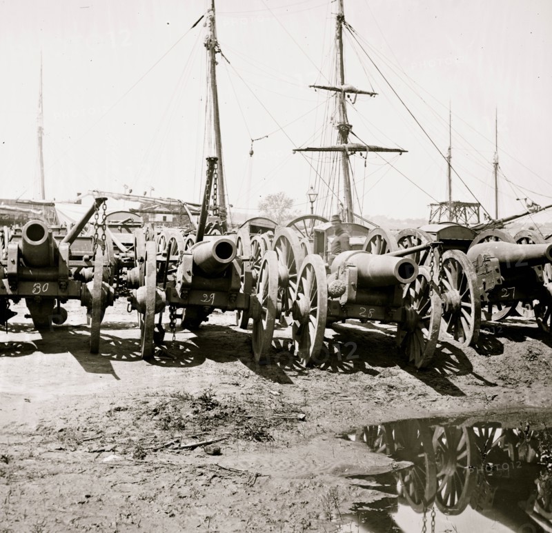 Richmond, Va. Captured siege guns at Rocketts; 1865