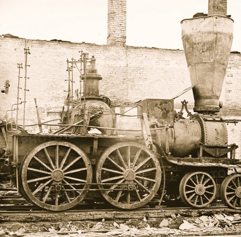 Richmond, Va. Damaged locomotives 1865