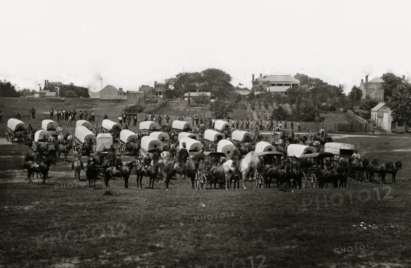 Richmond, Va. Wagon train of Military Telegraph Corps 1863