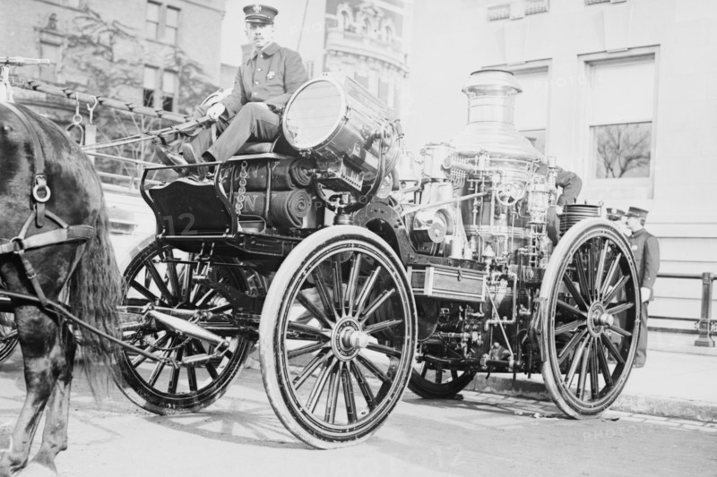 Searchlight on Horse Drawn Steam Boiler Fire Truck