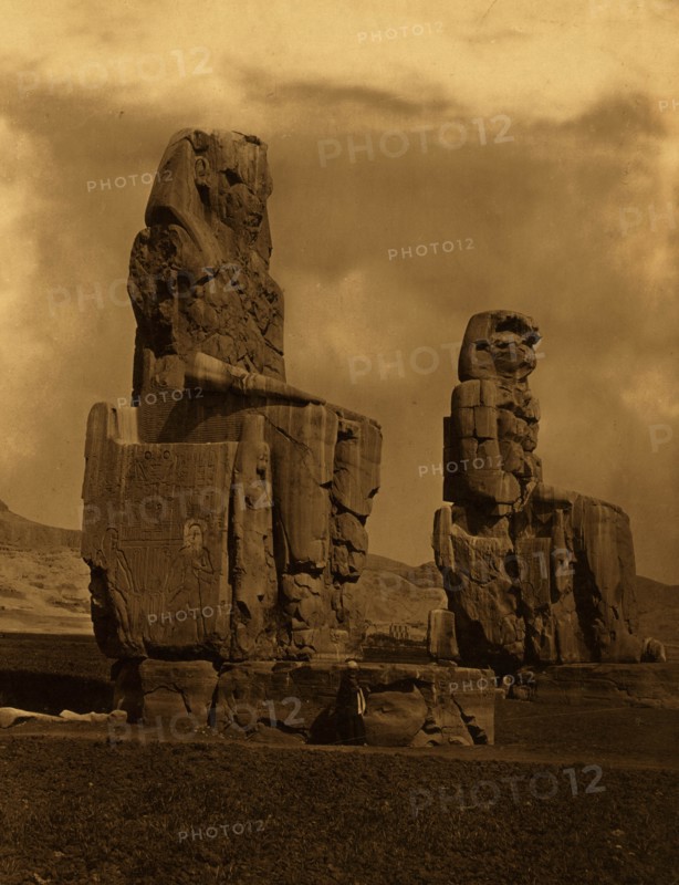 Statues of Memnon, upright view. - Thebes 1865