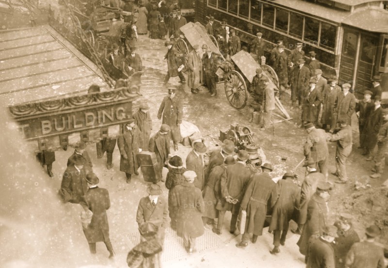 Subway Floods, Gas main explodes 23rd Street in Manhattan 1914