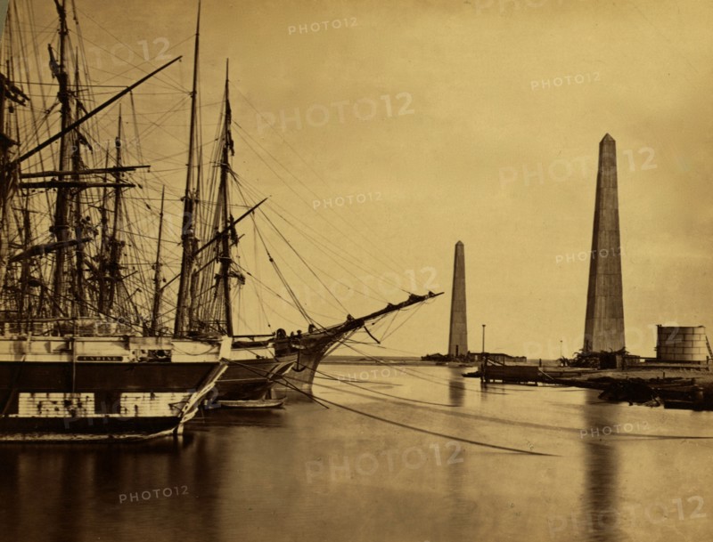 Suez canal entrance at Port Said 1865