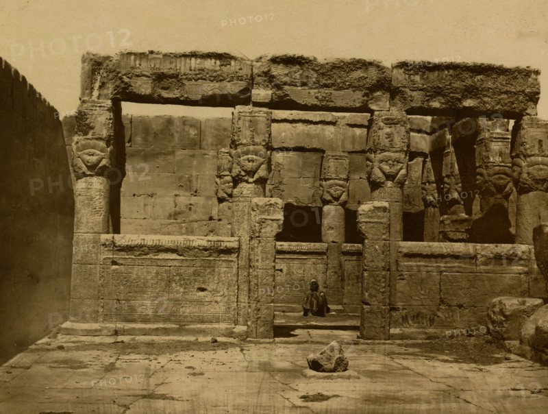 Temple of Fire at the Temple of Hathor, located in Dendara, Egypt. 1880