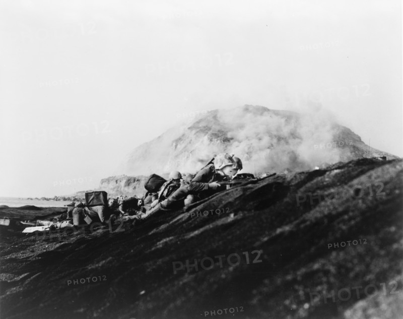 The Second Battalion, Twenty-Seventh Marines land on Iwo Jima  1945