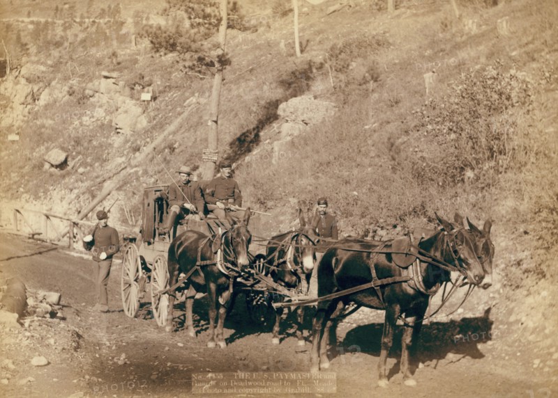 U.S. Paymaster and Guards on Deadwood road to Ft. Meade 1890