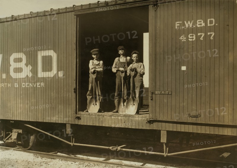 3 Boys in Box Car 1910