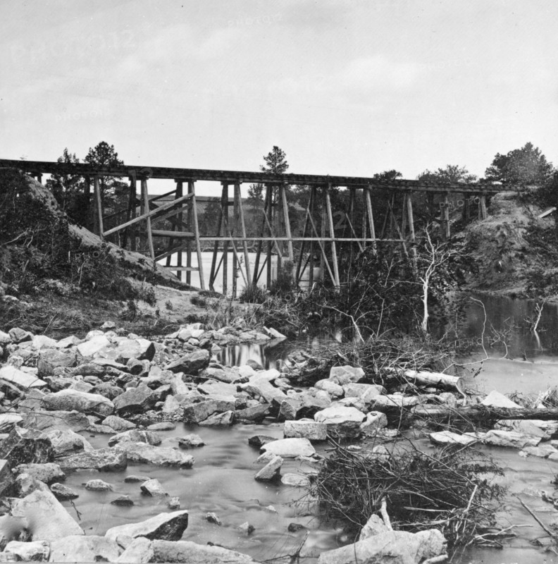 Trestle bridge on south side of railroad, near Petersburg, Virginia, April 1865 1865