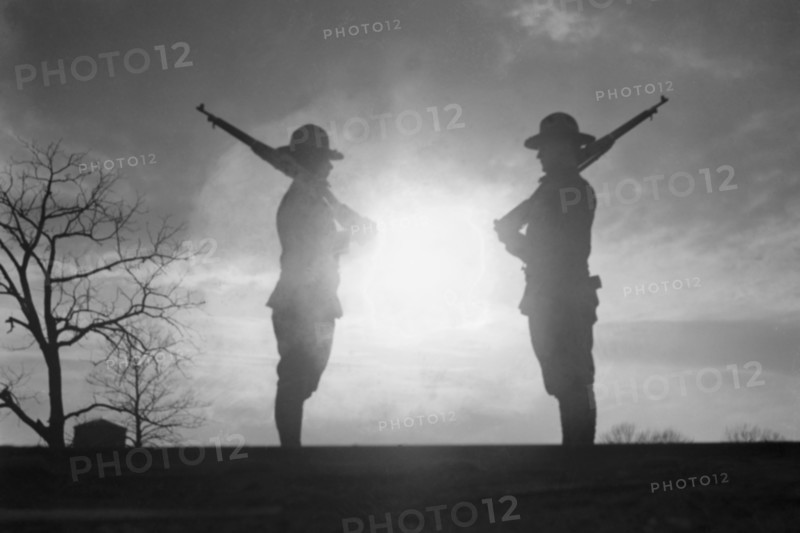 Army Sentinels at Sunset 1919