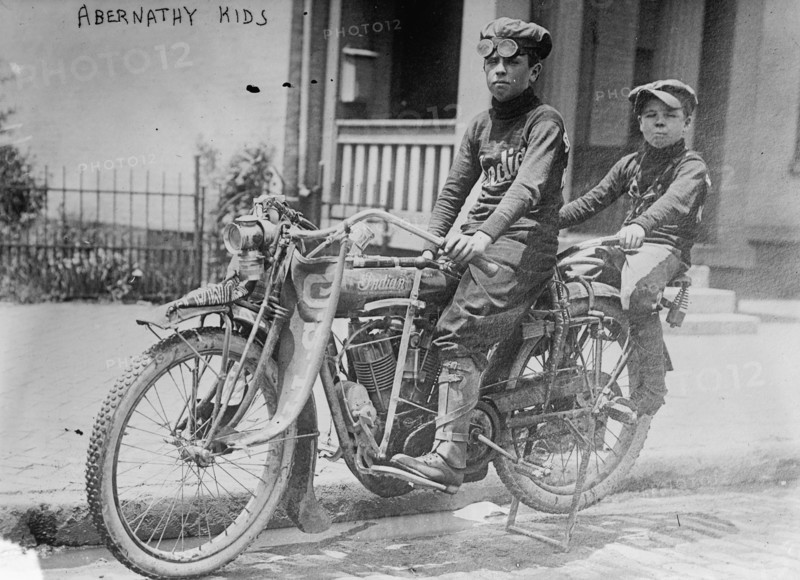 Two Children on a Motorcycle 1912