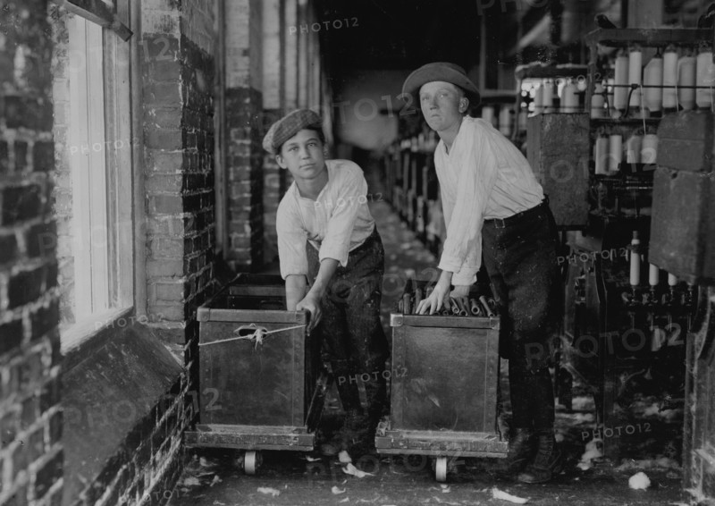Typical workers in Barker Cotton Mill where good conditions prevail 1914
