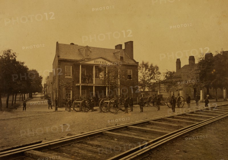 Hotel entrance to Long Bridge, Washington, D.C. 1863