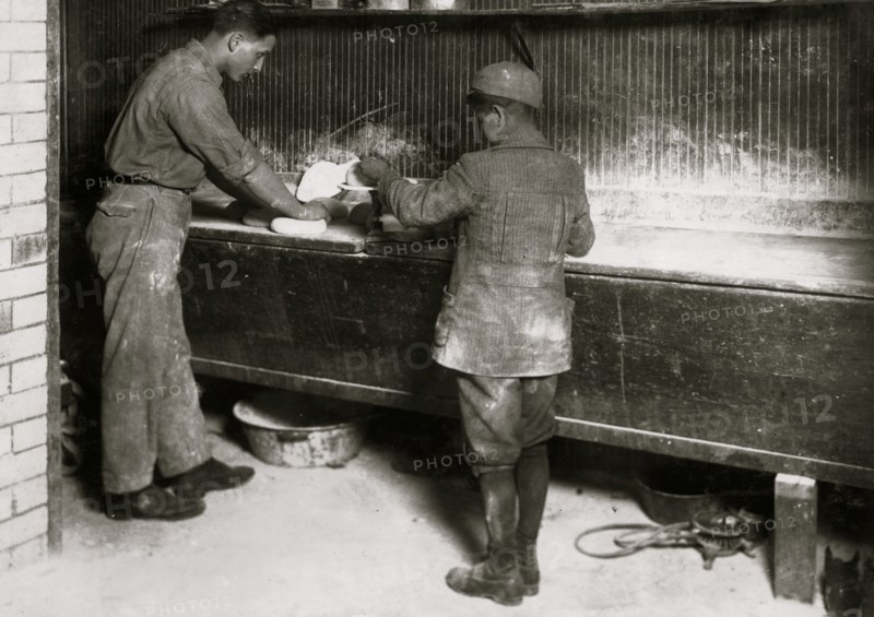 Vincenzo Messina baking bread for father 1917
