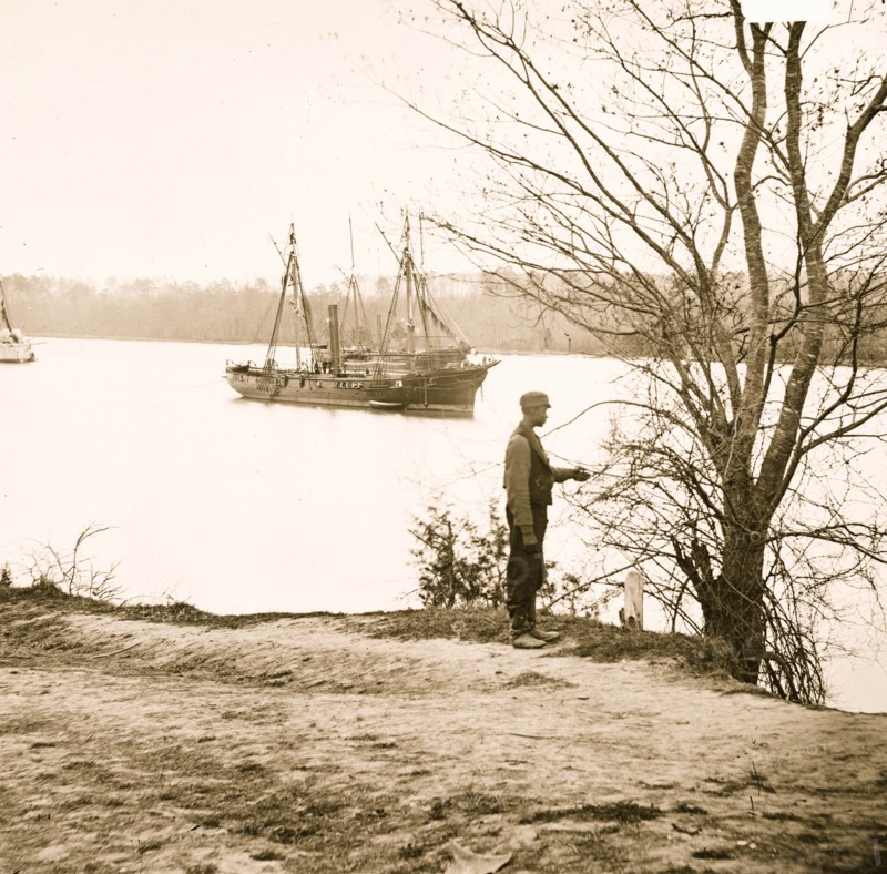 Virginia. Ships on the [James River] 1863
