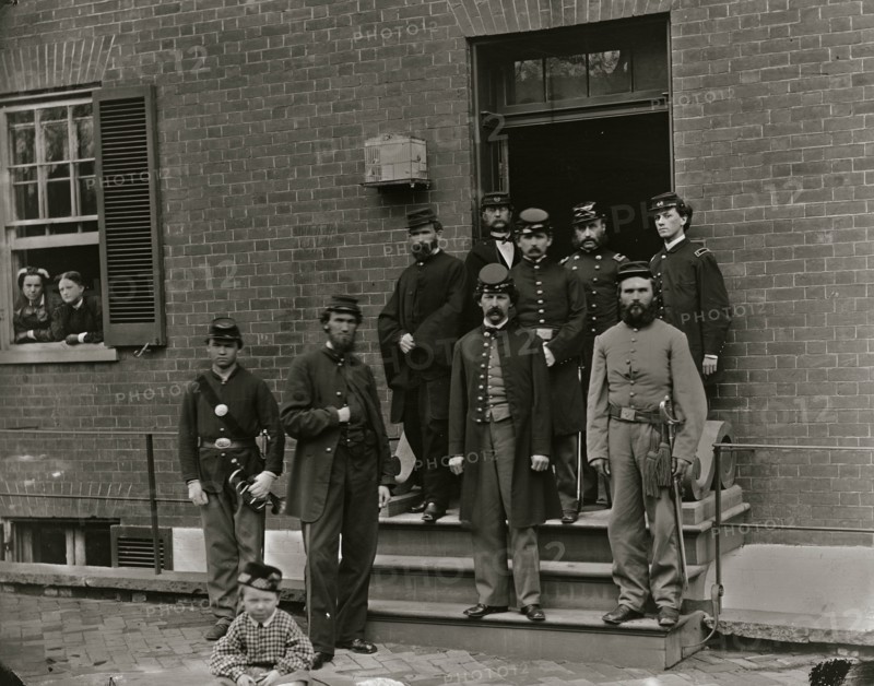 Washington, D.C. Officers at door of Seminary Hospital 1865