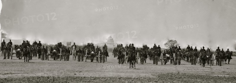 Washington, District of Columbia. 17th New York Independent Battery Light Artillery on review 1863