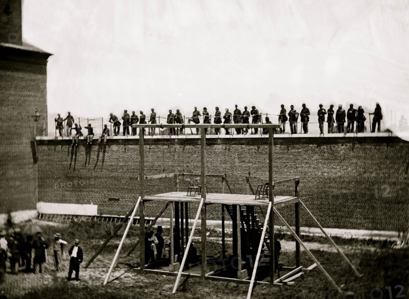 Washington, District of Columbia. Execution of the conspirators: View of the scaffold 1865