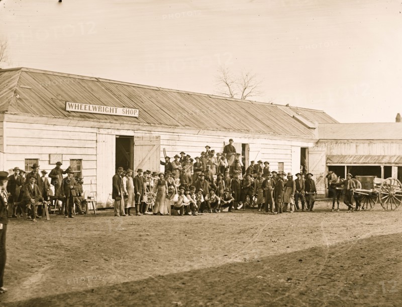 Washington, District of Columbia. Government repair shops; Wheelwright shop 1865