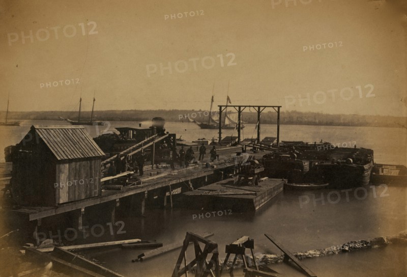 Wharf at Alexandria, Va., used by U.S. Military Railroad Department 1863
