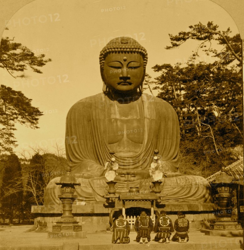 Worshipping at Buddhist Shrine 1902