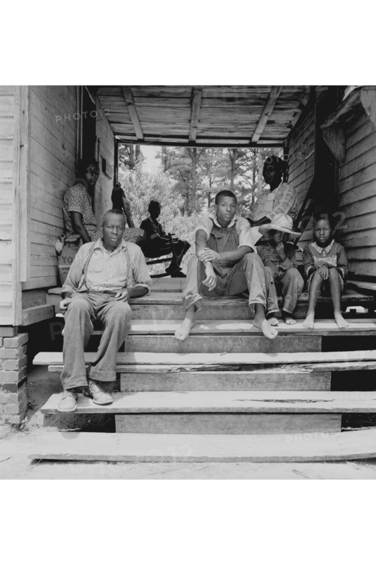 Black Family Sharecroppers on Porch 1939