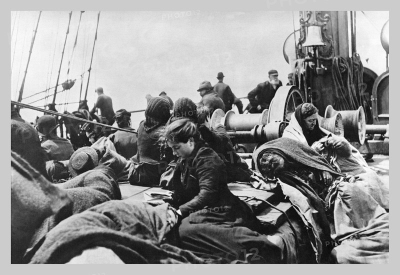 Immigrant Women Sitting on Steerage Deck 1893