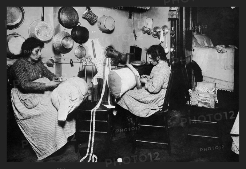 Two Women Work with Lace 1900